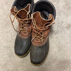 Brown and Black Duck Boots